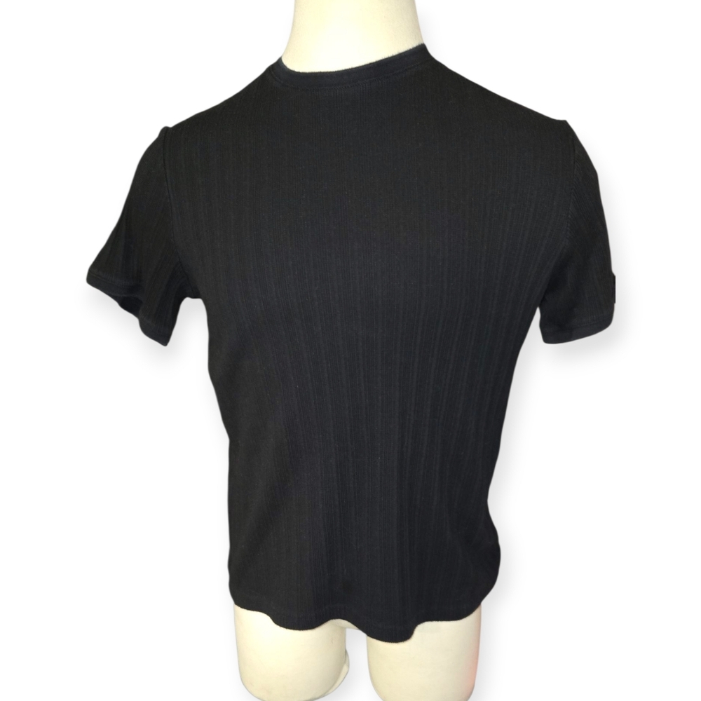H&M Black Short Sleeve Ribbed Tee Shirt ☺️